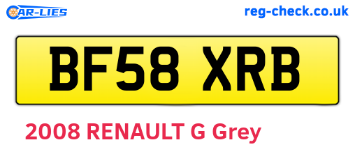 BF58XRB are the vehicle registration plates.