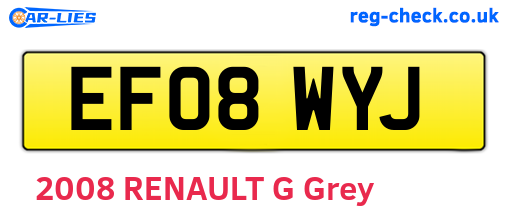 EF08WYJ are the vehicle registration plates.