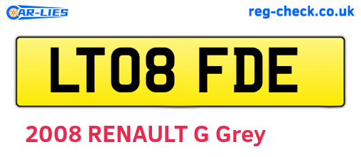 LT08FDE are the vehicle registration plates.