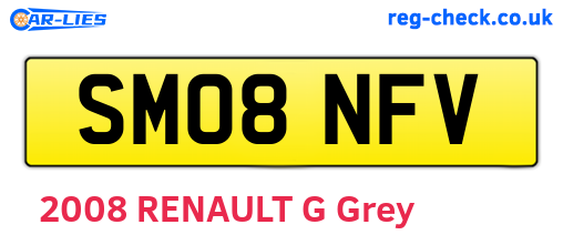 SM08NFV are the vehicle registration plates.