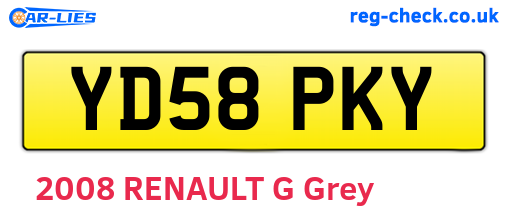 YD58PKY are the vehicle registration plates.