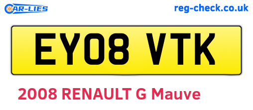 EY08VTK are the vehicle registration plates.