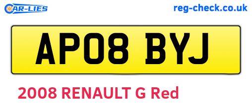 AP08BYJ are the vehicle registration plates.
