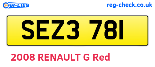 SEZ3781 are the vehicle registration plates.
