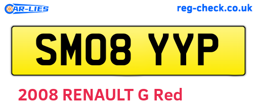SM08YYP are the vehicle registration plates.