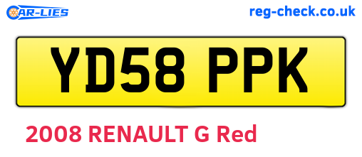 YD58PPK are the vehicle registration plates.