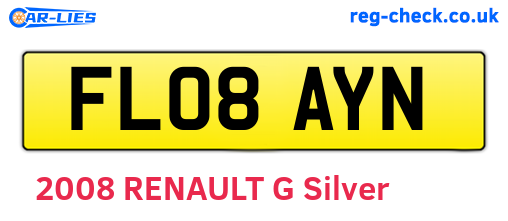 FL08AYN are the vehicle registration plates.