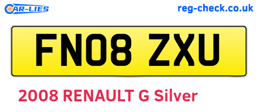 FN08ZXU are the vehicle registration plates.