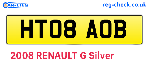 HT08AOB are the vehicle registration plates.