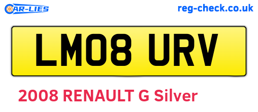LM08URV are the vehicle registration plates.