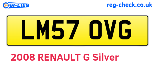 LM57OVG are the vehicle registration plates.