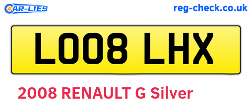 LO08LHX are the vehicle registration plates.