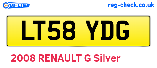 LT58YDG are the vehicle registration plates.