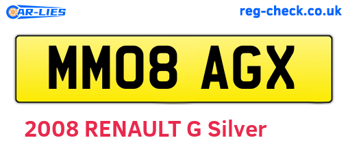 MM08AGX are the vehicle registration plates.