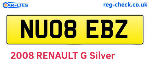 NU08EBZ are the vehicle registration plates.