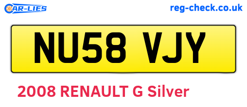 NU58VJY are the vehicle registration plates.