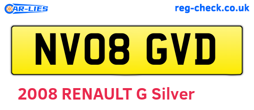 NV08GVD are the vehicle registration plates.
