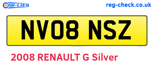 NV08NSZ are the vehicle registration plates.