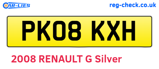 PK08KXH are the vehicle registration plates.