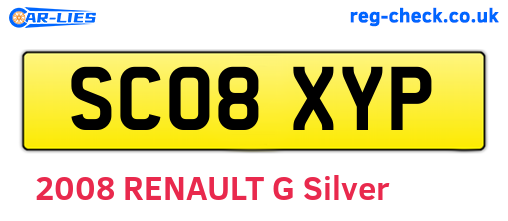SC08XYP are the vehicle registration plates.