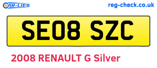 SE08SZC are the vehicle registration plates.