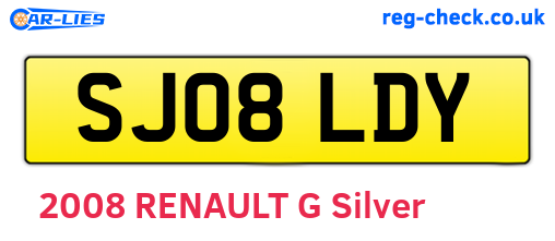 SJ08LDY are the vehicle registration plates.