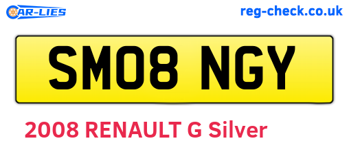SM08NGY are the vehicle registration plates.