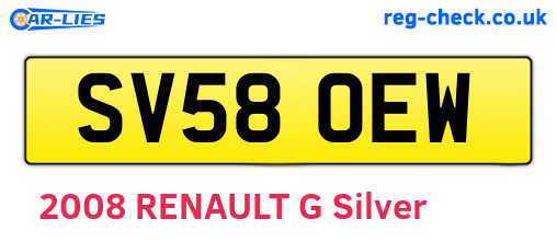 SV58OEW are the vehicle registration plates.