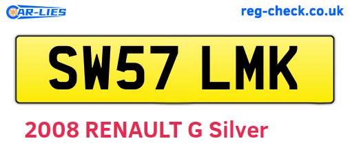 SW57LMK are the vehicle registration plates.
