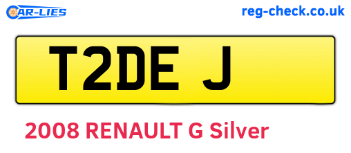 T2DEJ are the vehicle registration plates.