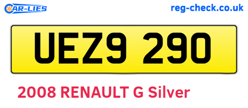 UEZ9290 are the vehicle registration plates.