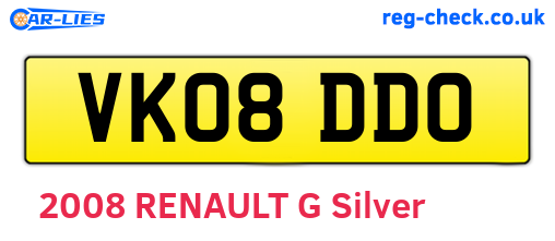 VK08DDO are the vehicle registration plates.