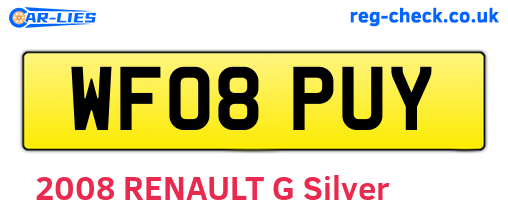 WF08PUY are the vehicle registration plates.