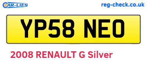 YP58NEO are the vehicle registration plates.