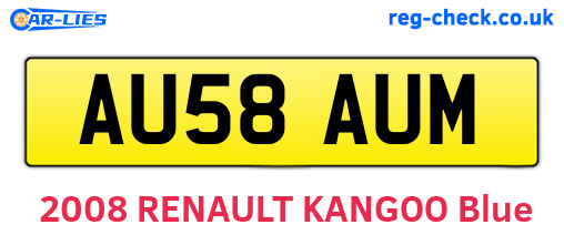 AU58AUM are the vehicle registration plates.