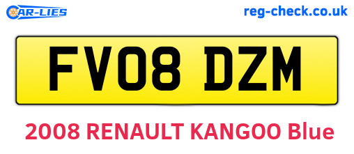 FV08DZM are the vehicle registration plates.
