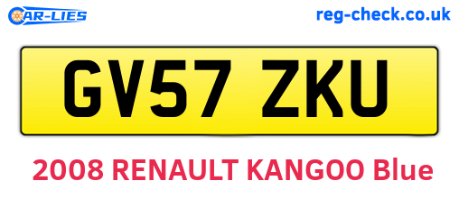 GV57ZKU are the vehicle registration plates.