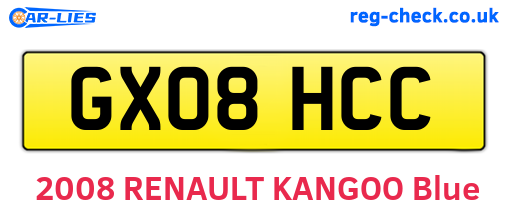 GX08HCC are the vehicle registration plates.