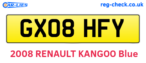 GX08HFY are the vehicle registration plates.