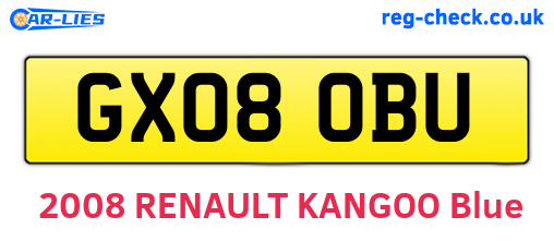 GX08OBU are the vehicle registration plates.