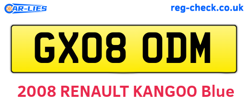 GX08ODM are the vehicle registration plates.