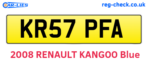 KR57PFA are the vehicle registration plates.