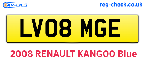 LV08MGE are the vehicle registration plates.