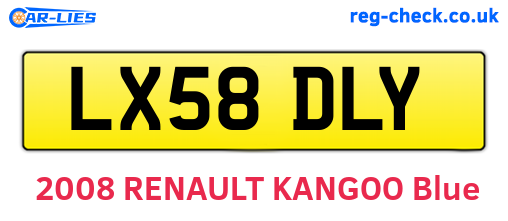 LX58DLY are the vehicle registration plates.