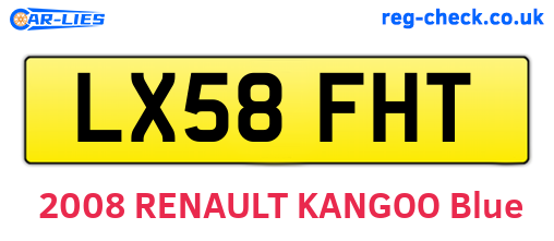 LX58FHT are the vehicle registration plates.