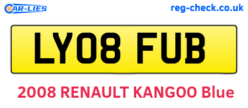 LY08FUB are the vehicle registration plates.