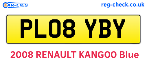 PL08YBY are the vehicle registration plates.