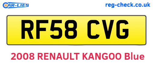 RF58CVG are the vehicle registration plates.