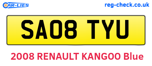 SA08TYU are the vehicle registration plates.