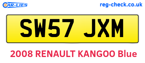 SW57JXM are the vehicle registration plates.
